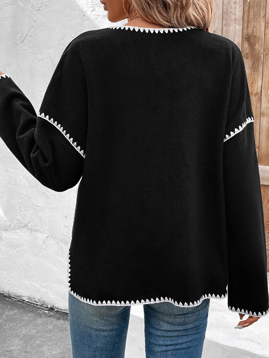 Levoire | Veste À Boutons Poches Manches Longues Femmes Élégant Décontracté Veste Loose