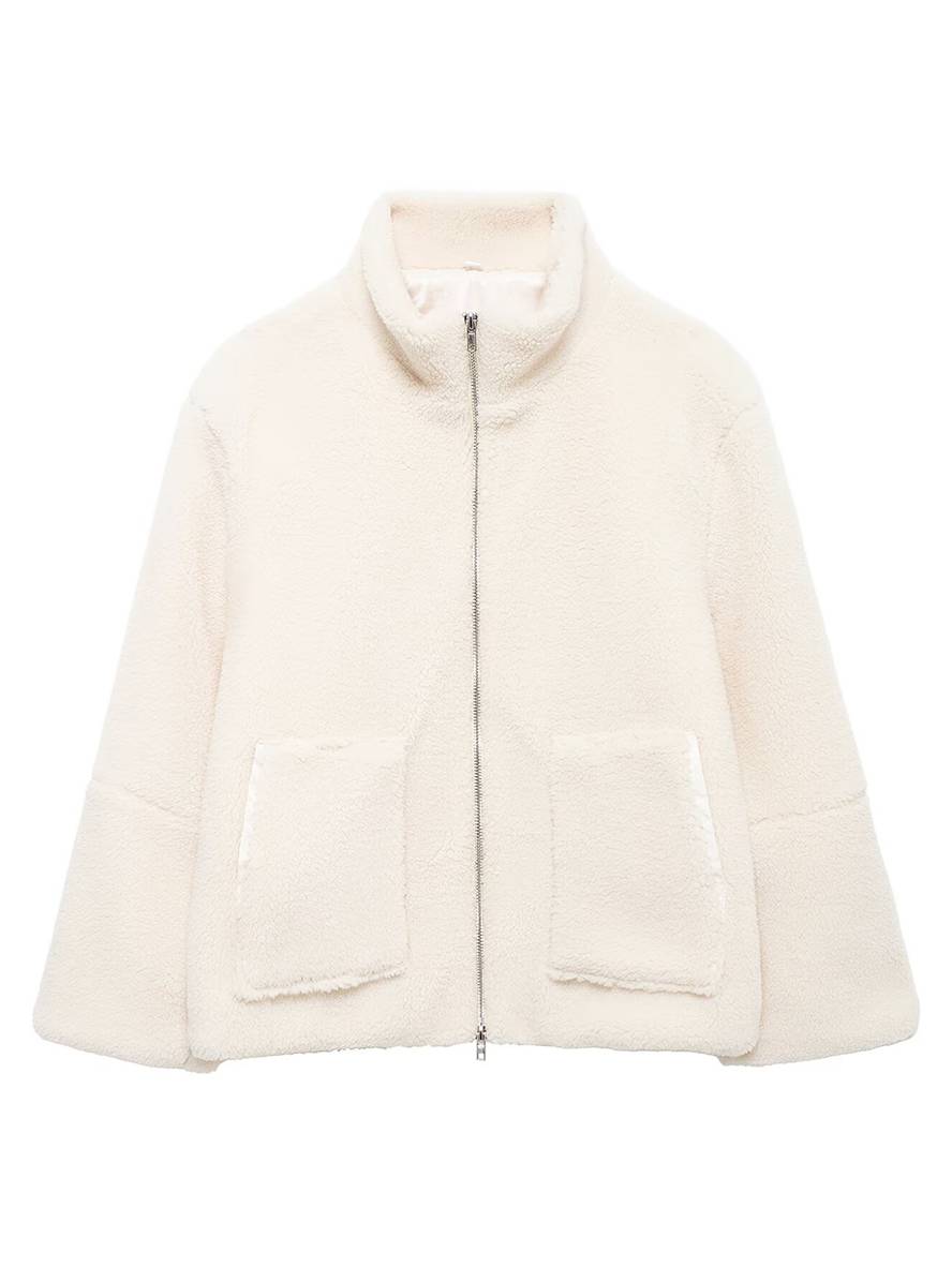 Levoire | Veste En Polaire Avec Col Roulé Fermeture Éclair Poches Manches Longues Mode De Loisirs Pour Femmes Manteau