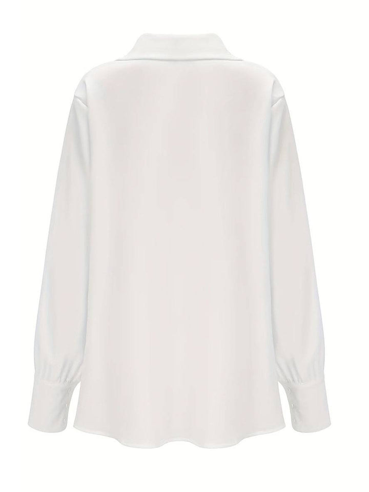 Levoire | Blouse Col Chale Col De Chemise Manches De Bishop Manches Longues Femme Élégant Décontracté Mode Casual