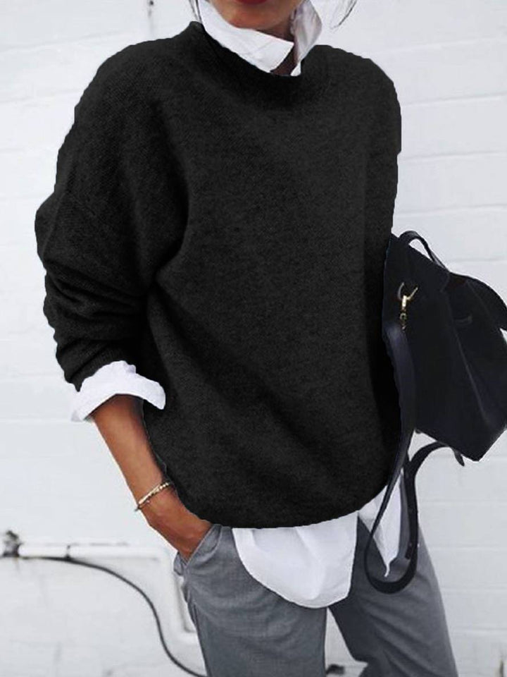 Levoire | Pull En Tricot Avec Col De Chemise Faux, À Manches Longues, Élégant, Décontracté, Hauts, Automne Noir