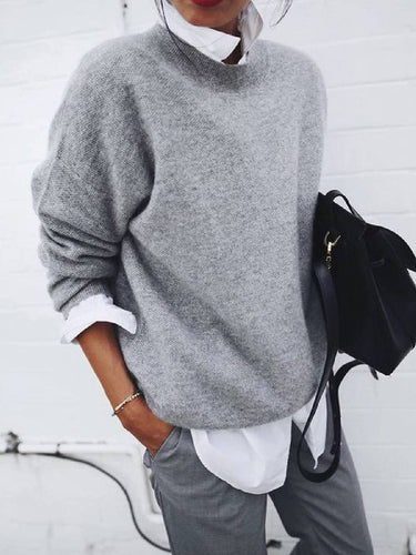 Levoire | Pull En Tricot Avec Col De Chemise Faux, À Manches Longues, Élégant, Décontracté, Hauts, Automne