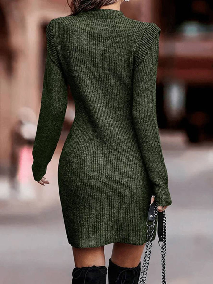 Levoire | Pull Mini Robe Ajustée Col Rond Longue Taille Femme Décontracté Élégant Temps Libre Automne