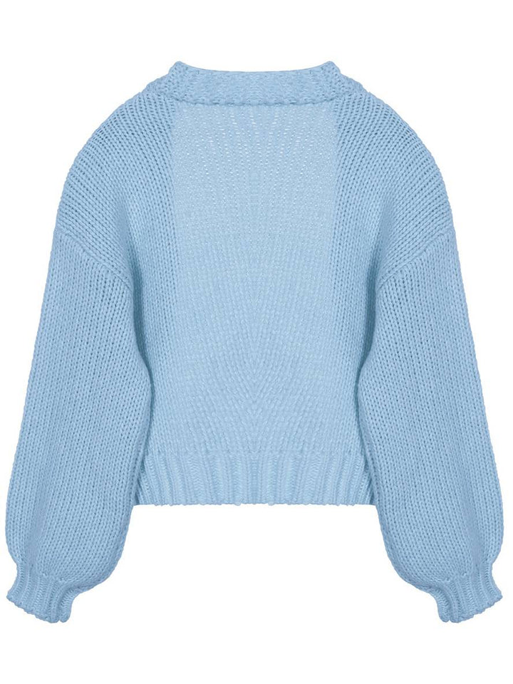 Levoire | Cardigan En Tricot Épais Uni Avec Des Épaules Tombantes Manches Longues Femme Élégant Décontracté Ample Oversized Blouson