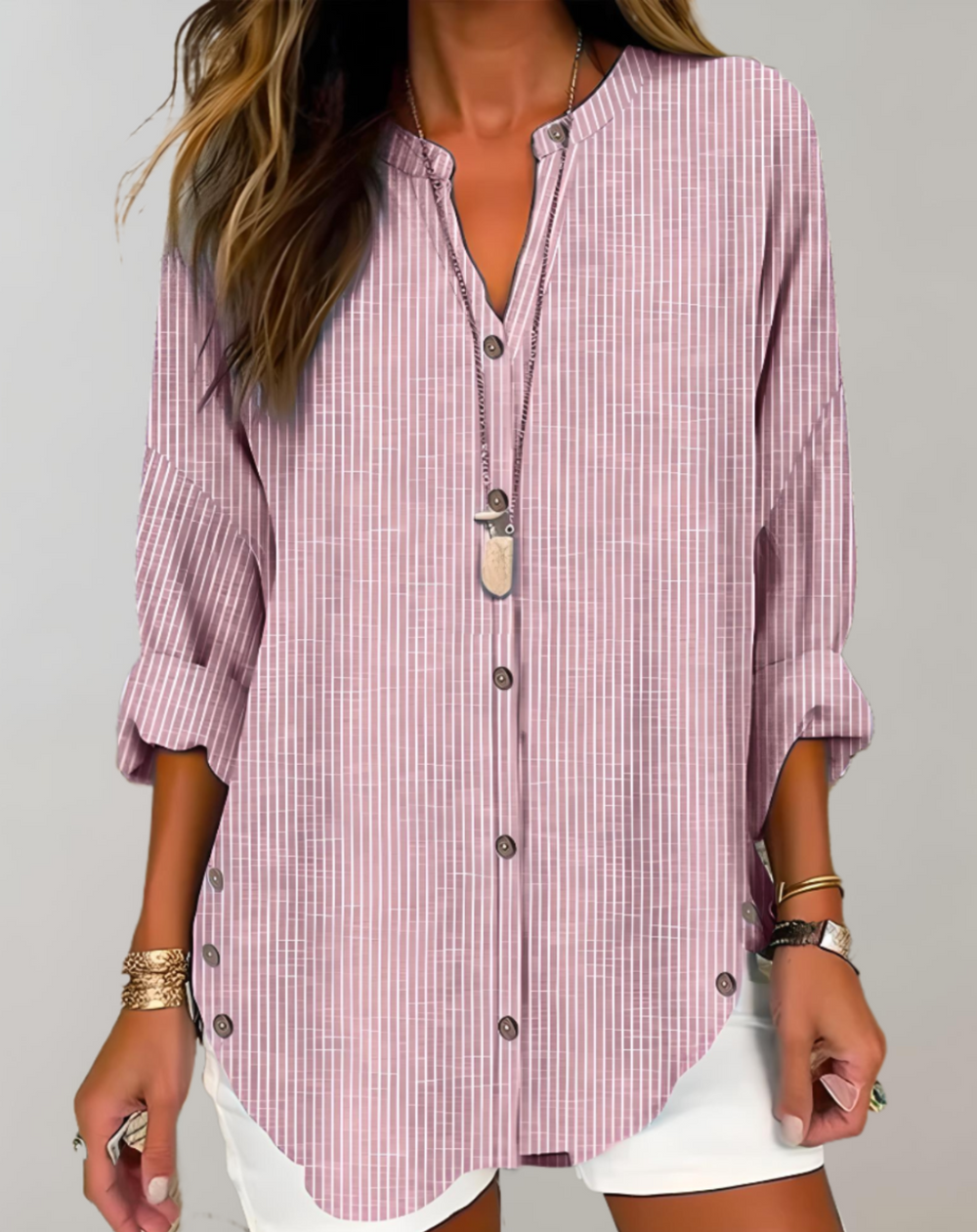 Levoire | Chemise Boutonnée Détendue À Manches Longues Rose clair