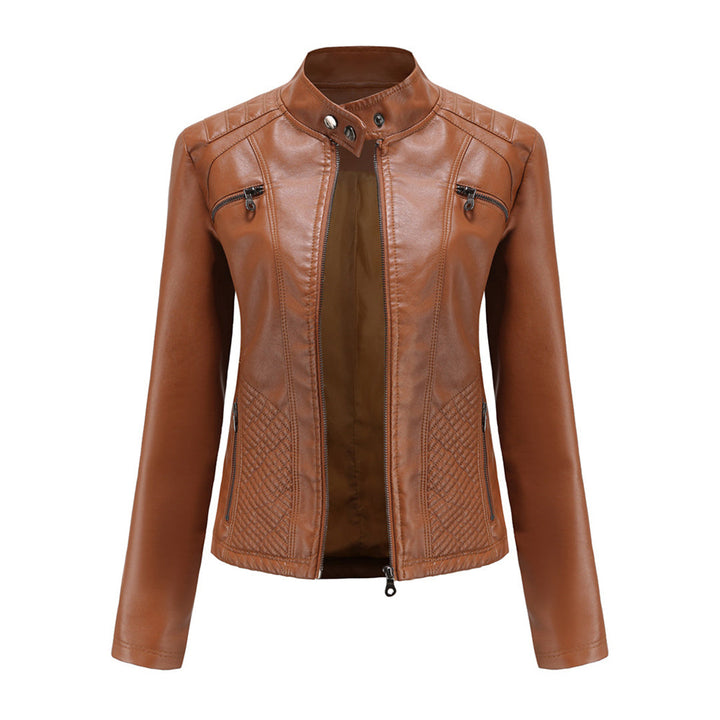 Levoire - Veste en cuir stylée Chameau