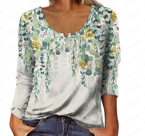 Levoire | shirt avec boutons de fleurs géométriques (Modèle 1)