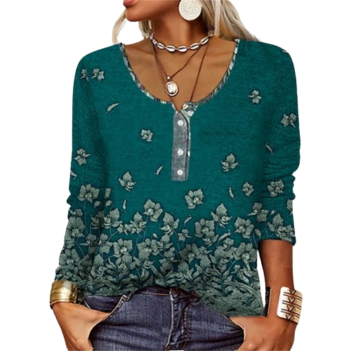 Levoire | shirt avec boutons de fleurs géométriques (Modèle 2)