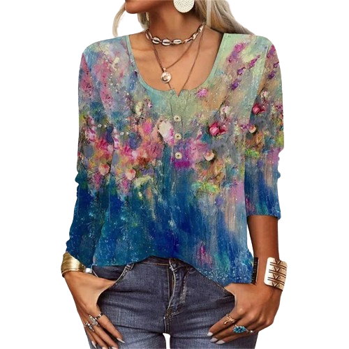 Levoire | shirt avec boutons de fleurs géométriques (Modèle 5)
