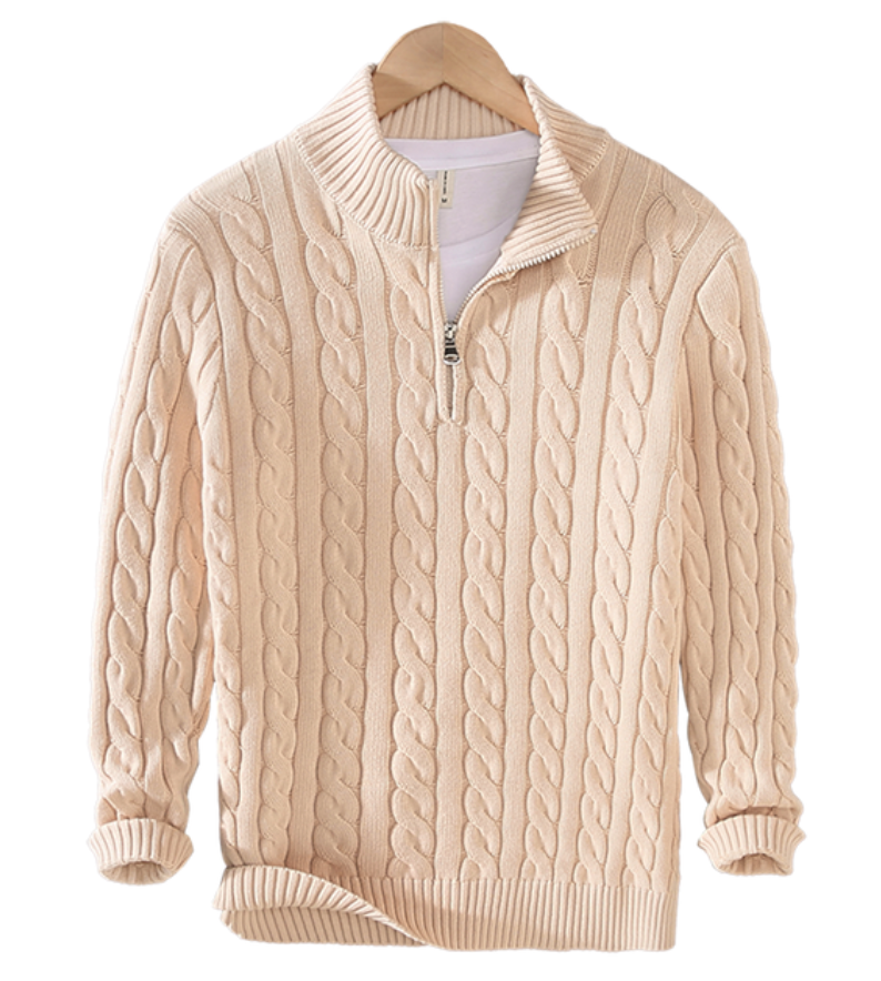 Levoire | Pull mi-zipper Beige