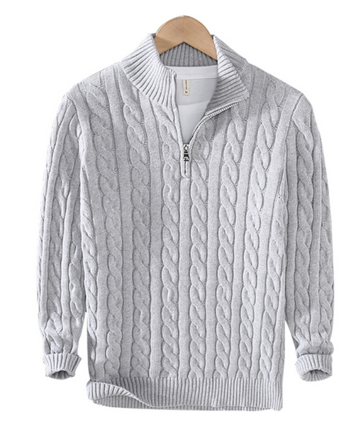 Levoire | Pull À Col Montant Avec Zip Harmaa