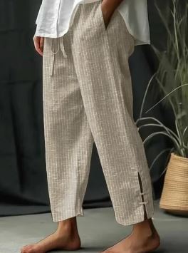 Levoire | Pantalon Rayé Classique Khaki