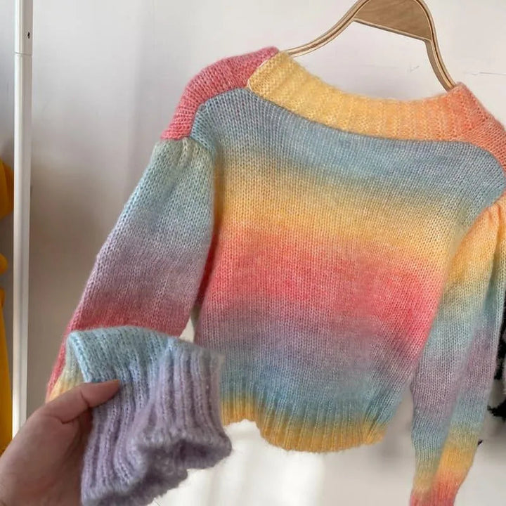 Levoire | Cardigan court rayé arc-en-ciel