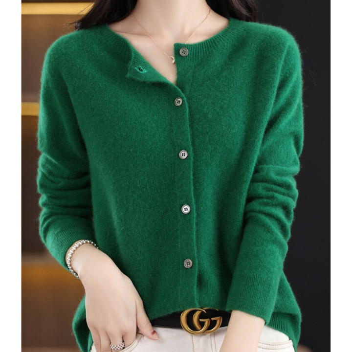 Levoire | Veste En Tricot Luxueuse Pour Femmes Vert foncé
