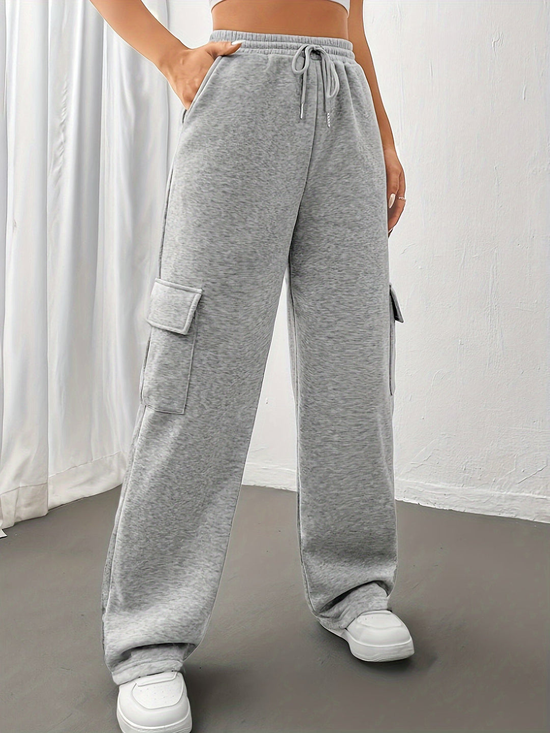 Levoire | Ceinture Élastique Cordon Pantalon De Jogging Large Coupe Pour Femmes Pantalon De Jogging