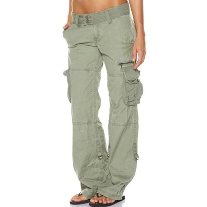 Levoire | Hauteur Basse Sacs Droite Tuyau Pantalon Droit Vêtements Femmes Vert