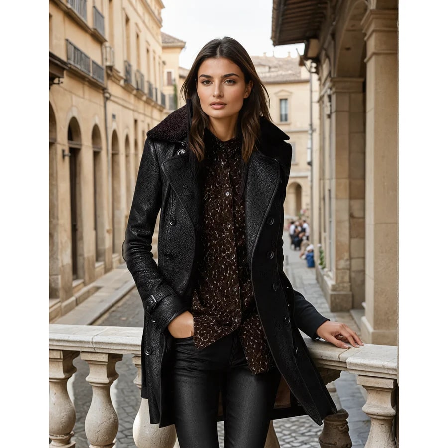 Levoire | Veste Longue Intemporelle Pour Femmes Noir