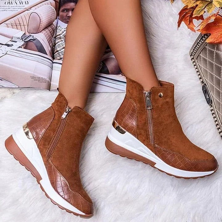 Levoire | Bottes À Cheville Élégantes Avec Fermeture Éclair Stylée Braun