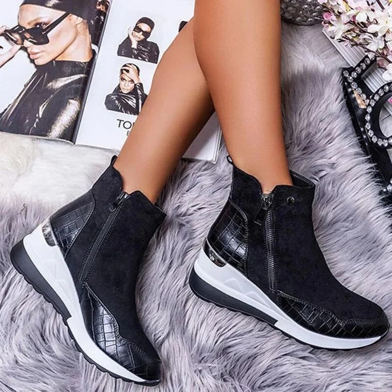 Levoire | Bottes À Cheville Élégantes Avec Fermeture Éclair Stylée Noir