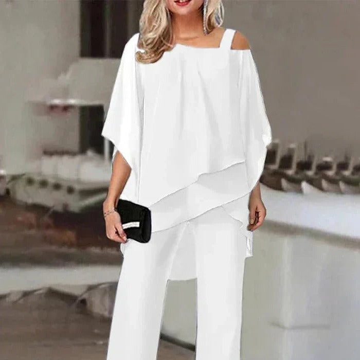 Levoire | Ensemble Élégant À Épaules Nues Blanc