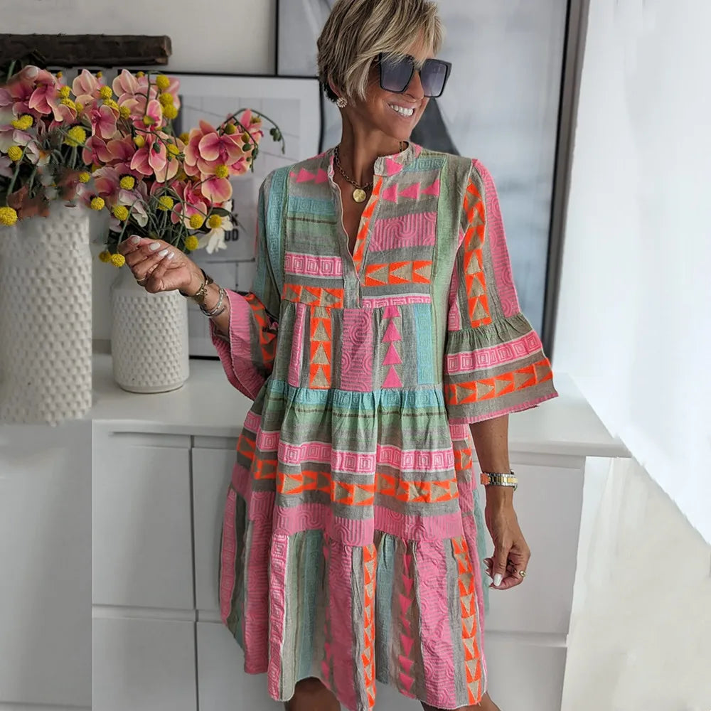 Levoire | Robe Mi-Longue À Manches Longues Pour Femme À Coupe Décontractée