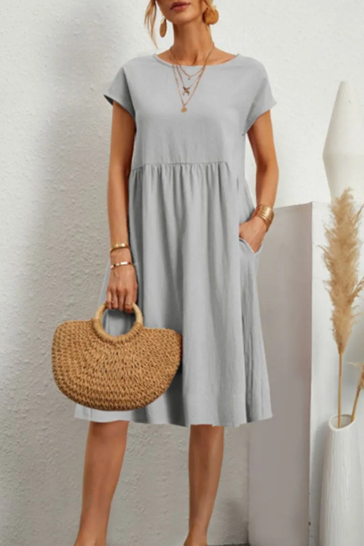 Levoire | Robe D'Été Décontractée Mi-Longue Pour Femmes Gris
