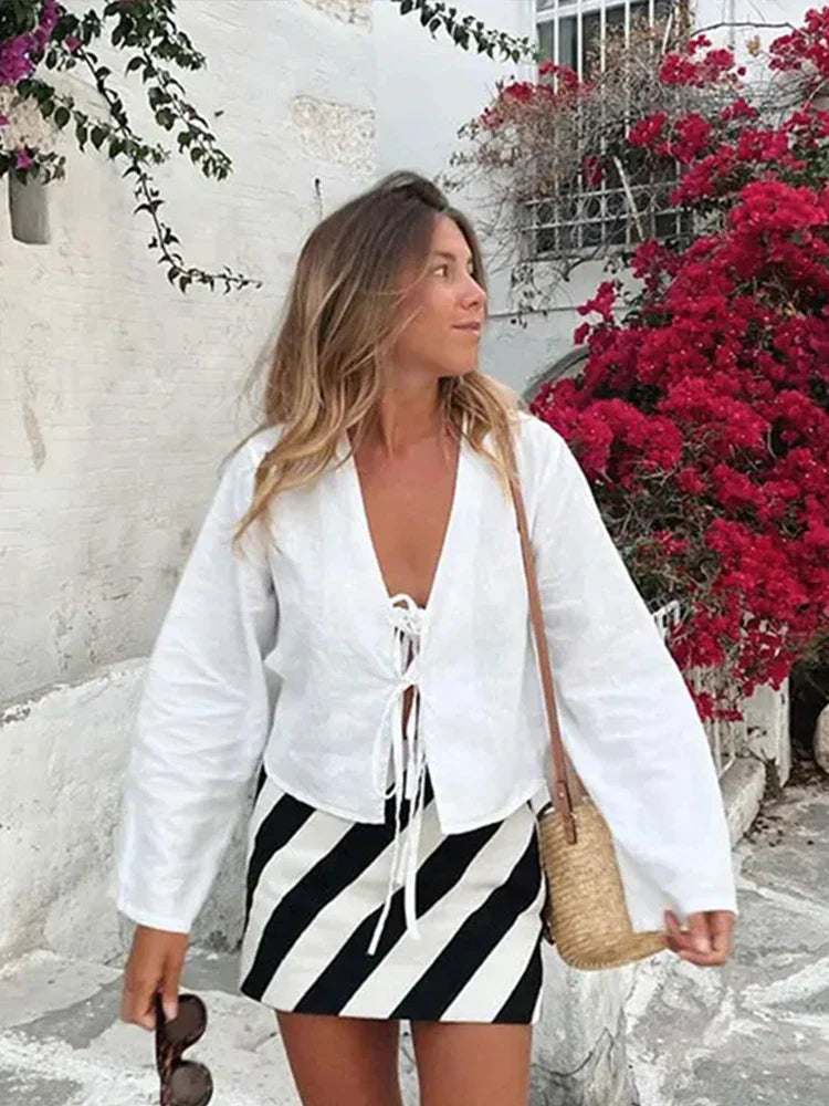 Levoire | Chemise En Lin Avec Des Détails À Lacets