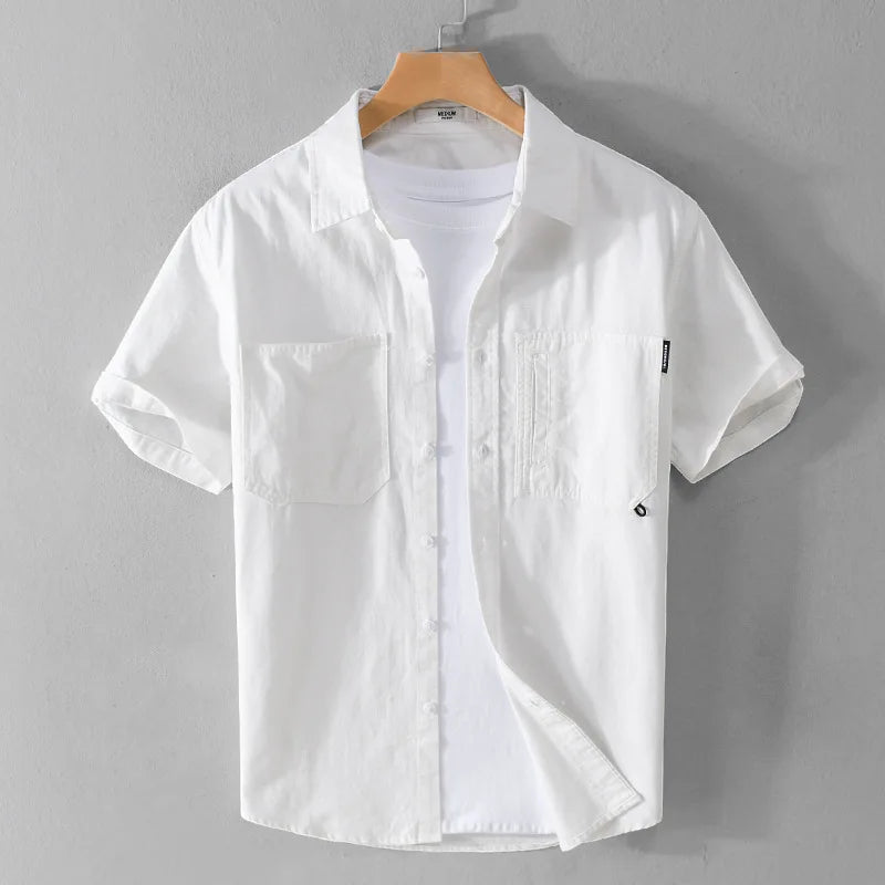 Levoire | Chemise D'Ete Unie Decontractee Hommes