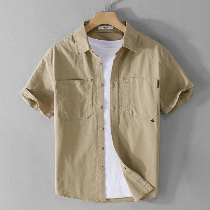 Levoire | Chemise D'Ete Unie Decontractee Hommes
