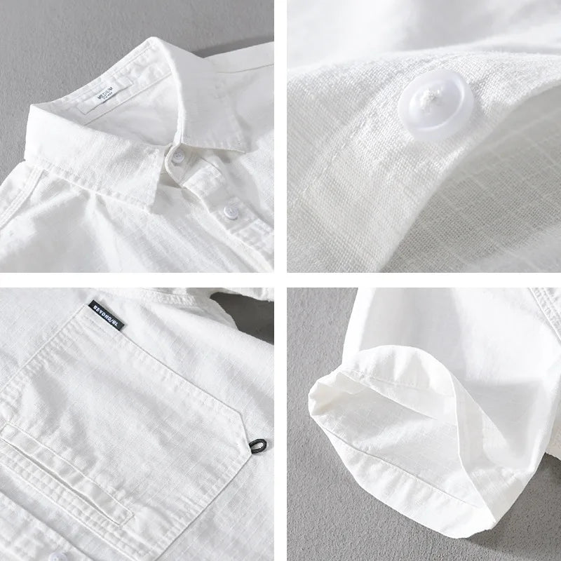 Levoire | Chemise D'Ete Unie Decontractee Hommes
