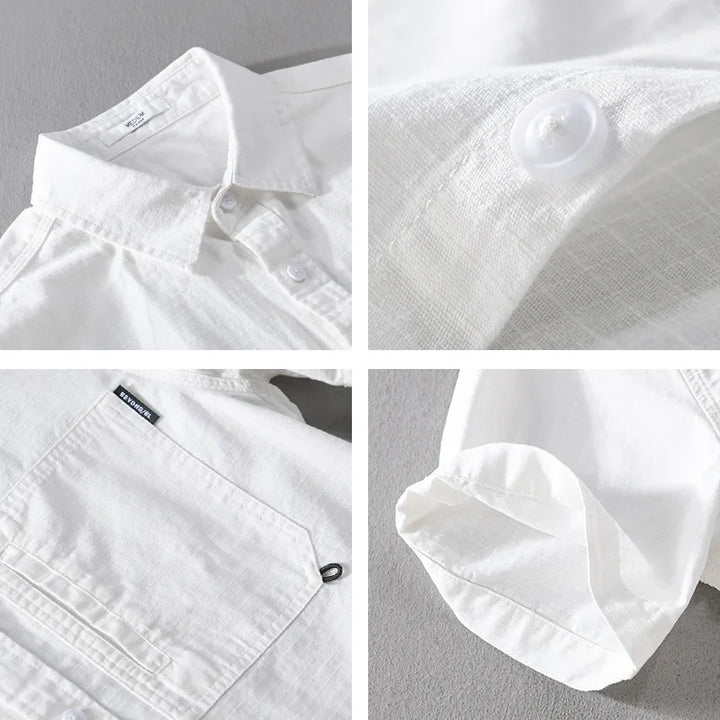 Levoire | Chemise D'Ete Unie Decontractee Hommes