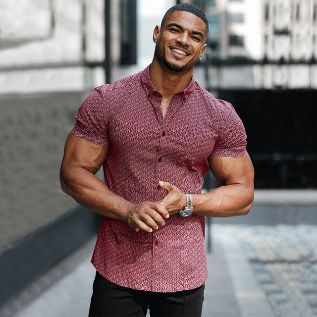 Levoire | Muscle Fit T-Shirt À Manches Courtes Pour Hommes Rot