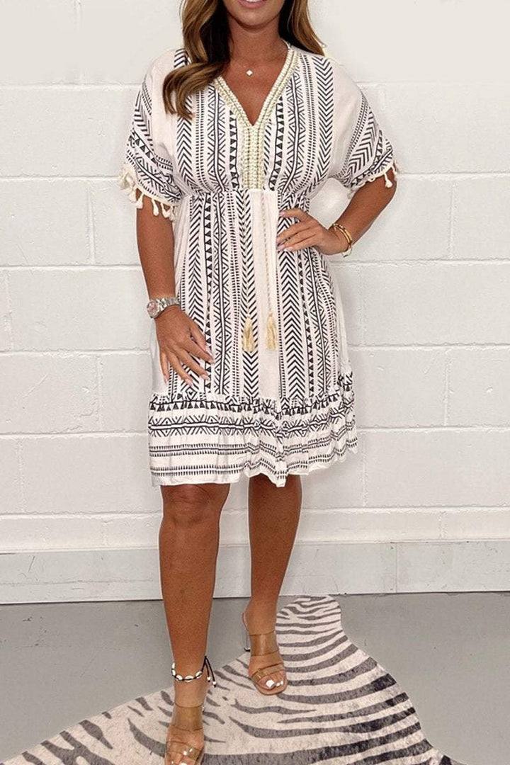 Levoire | Lssiges Robe Avec Dcollet Et Impression Gris