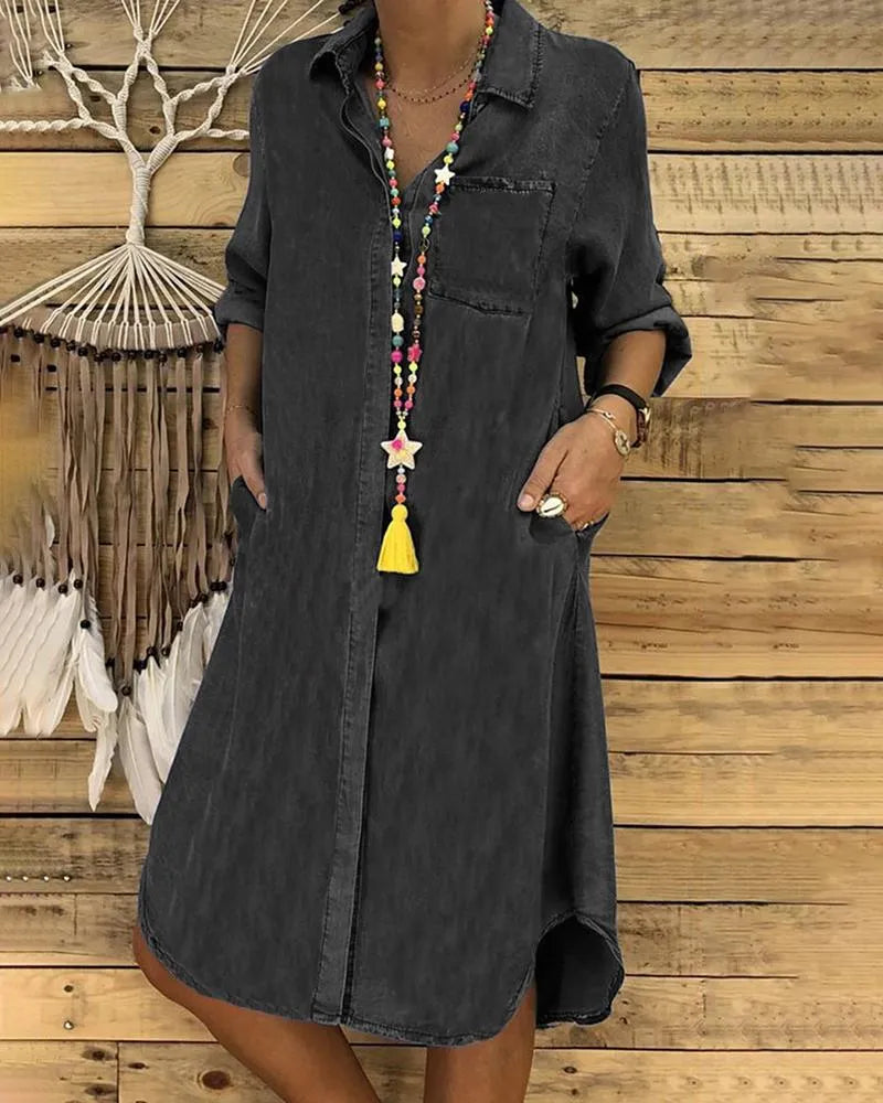 Levoire | Rento Denim Robe-Shirt Noir