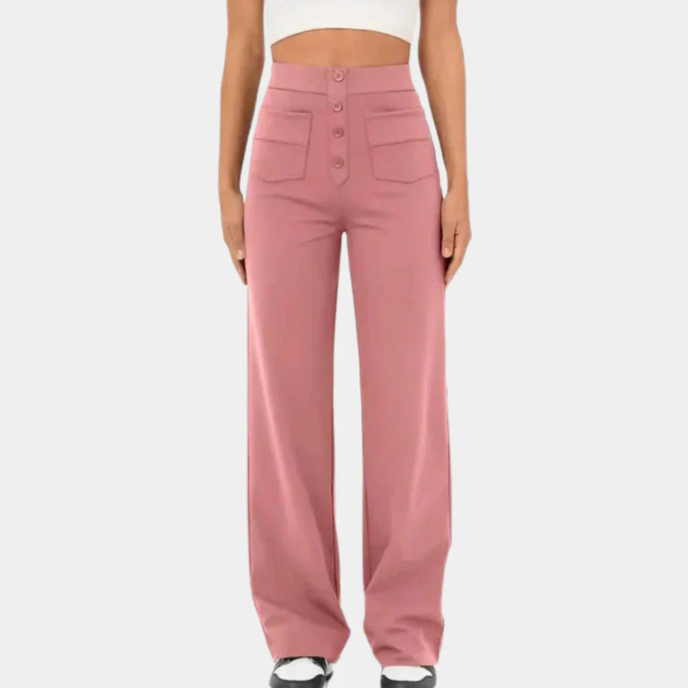 Levoire | Pantalons Droits Taille Haute Rosa
