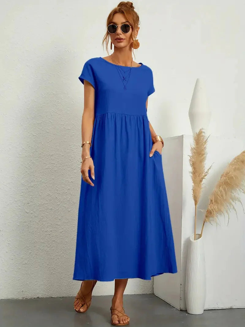 Levoire | Robe Maxi Décontractée Ample Pour L'Été Bleu