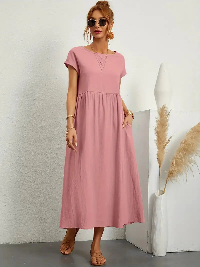 Levoire | Robe Maxi Décontractée Ample Pour L'Été Rose