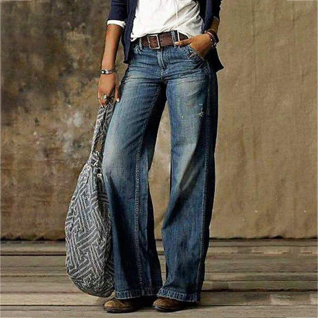 Levoire | Pantalon En Denim À Jambe Large Bleu clair