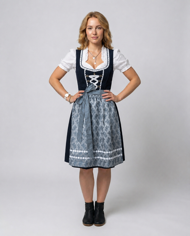 Costume traditionnel pour femmes avec tablier et blouse