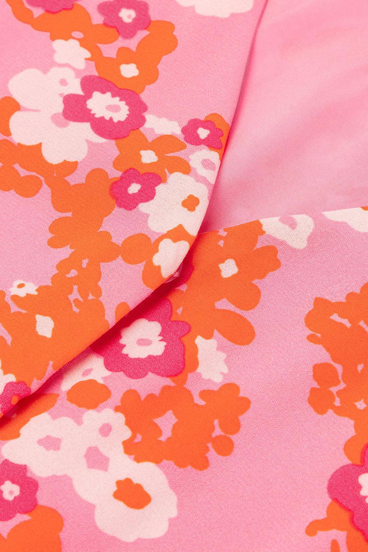 Levoire | Robe V Décolletée Rose Chic Avec Volants