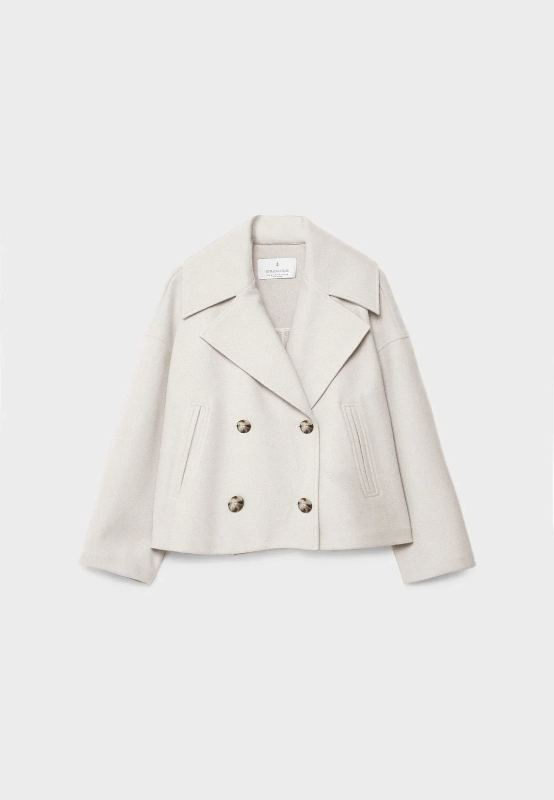 Levoire | Chic Court Veste Double Boutonnage Beige