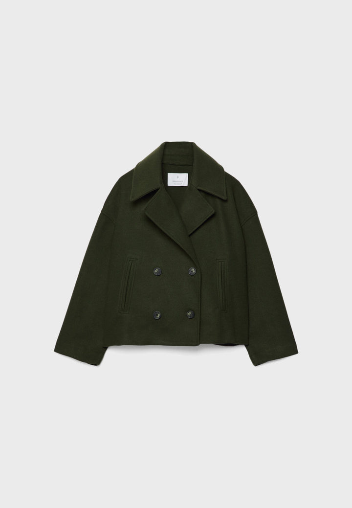 Levoire | Chic Court Veste Double Boutonnage Vert