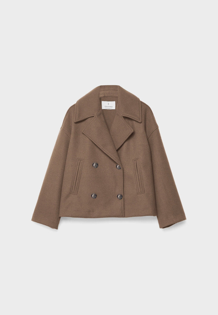 Levoire | Chic Court Veste Double Boutonnage Braun