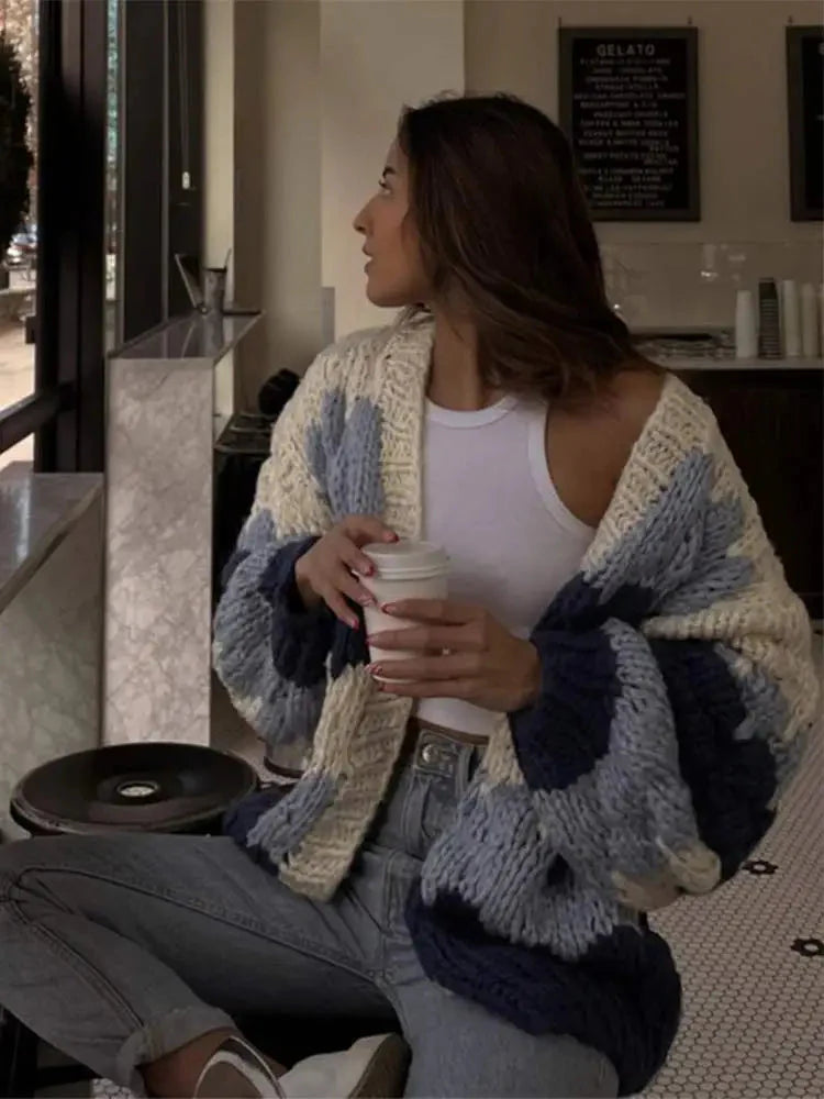 Levoire | Gilet Rayé Ouvert Vêtements De Gilet Pour Femmes Bleu