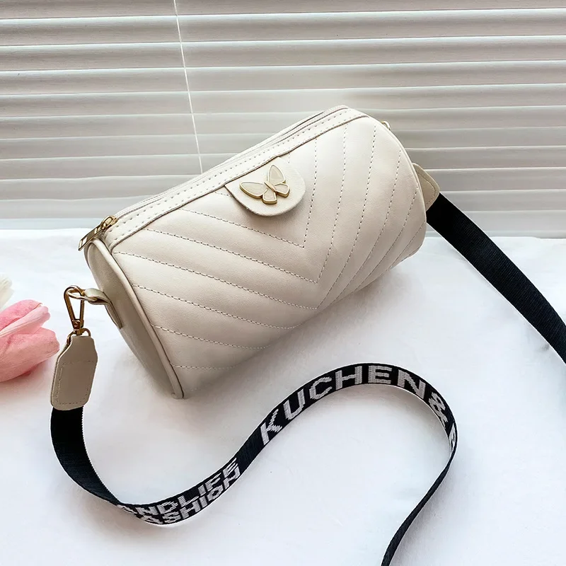 Levoire | Sac Bandoulière Cylindrique Avec Détail De Papillon Blanc