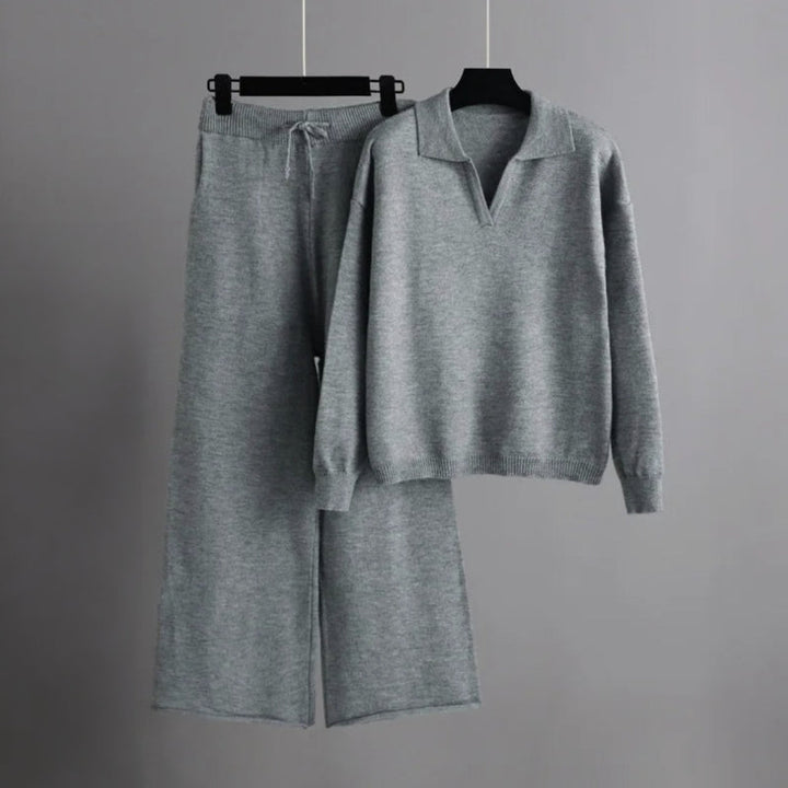 Levoire | Ensemble Pull Col Rond Pantalon Large Gris S
