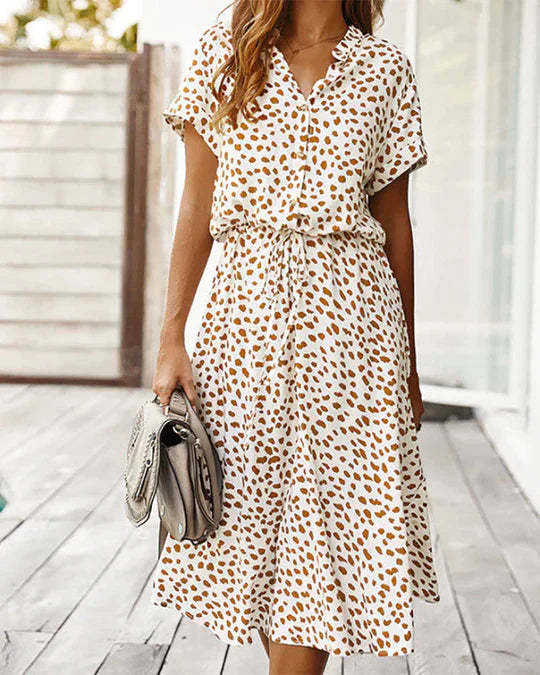 Levoire | Robe Midi À Pois Blanc