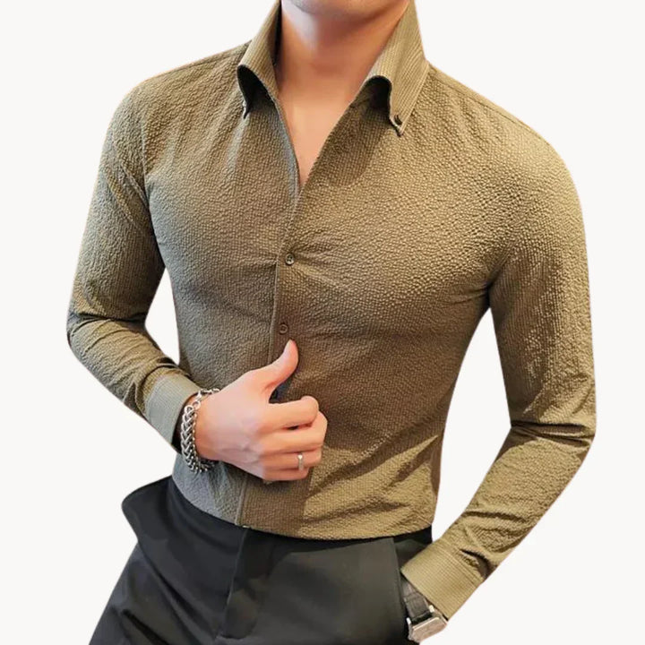 Levoire | Chemise De Commuter Luxe Classique Marine vert