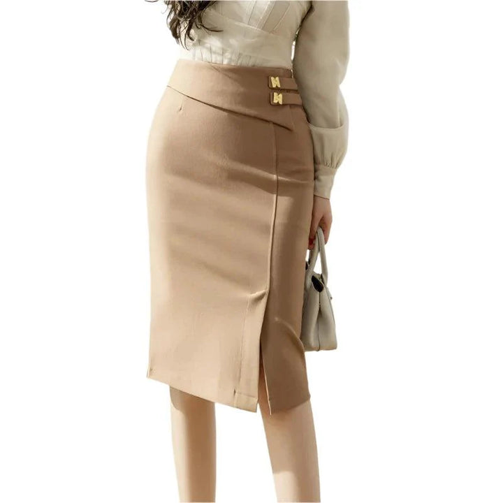 Levoire | Jupe Crayon Taille Haute Classique Khaki