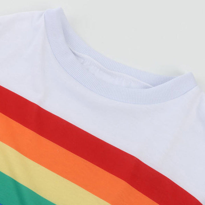 Levoire | Col Rond À Ouverture Manches Longues Imprimé Arc-En-Ciel Sweatshirt