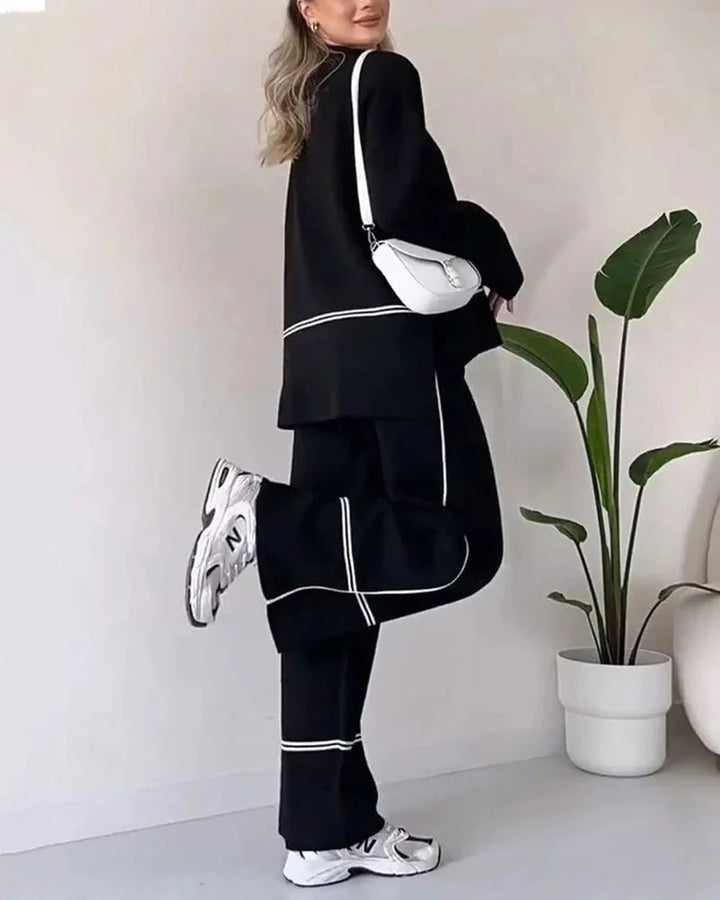 Levoire | Ord Set Femme Grande Taille Pull Et Pantalon À Jambe Large Ensemble Deux Pièces